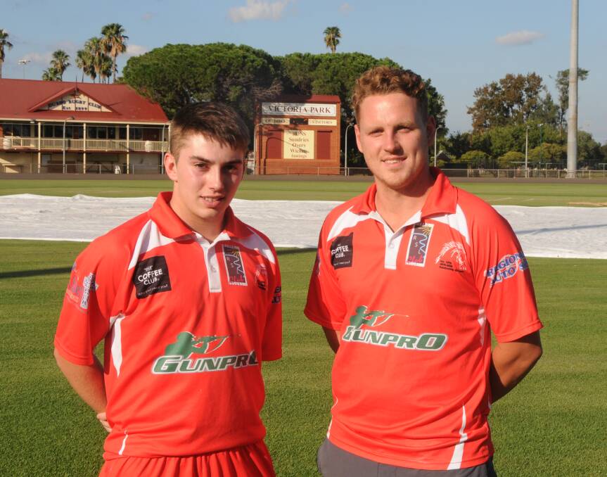 MATESHIP: After both starting thier respective cricket careers at home in England, Jake Caudwell and Greg Buckley will attempt to win a title together with RSL-Colts at Dubbo this weekend. Photo: NICK GUTHRIE
