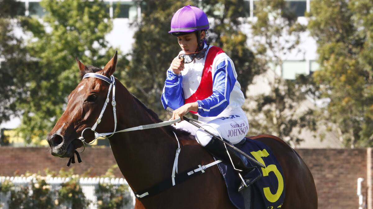 EMOTIONAL: Rachel Hunt and Highly Geared at Rosehill on Saturday. Photo: DANIEL MUNOZ/ AAP