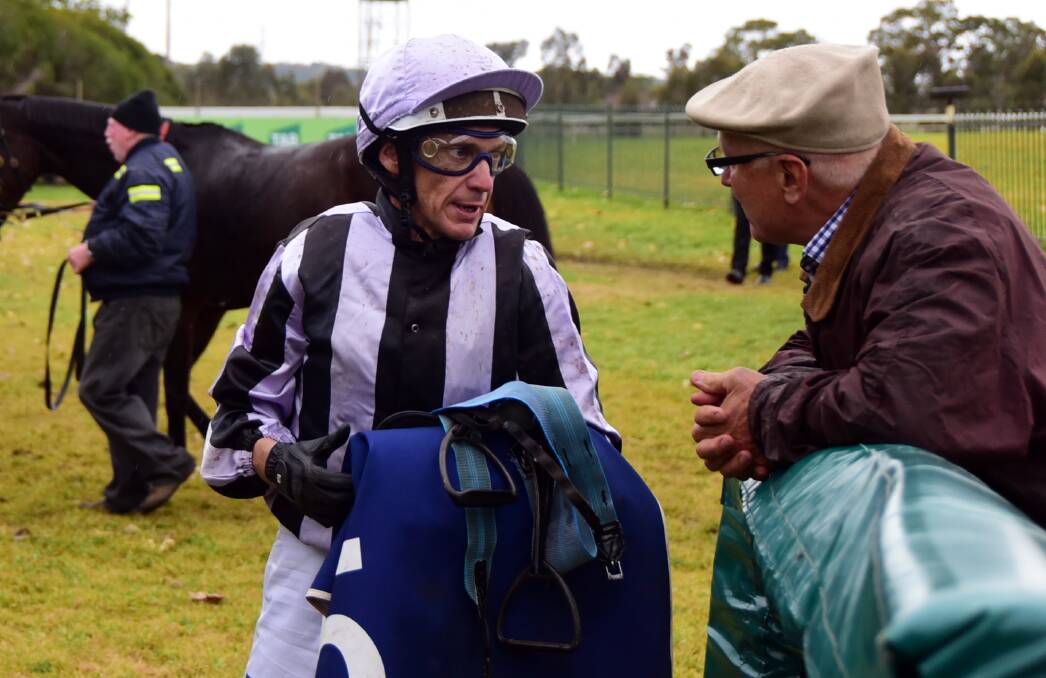 IN THE SADDLE: Greg Ryan, pictured after riding a winner at Dubbo last month, has a strong card booked at Gilgandra. Photo: BELINDA SOOLE