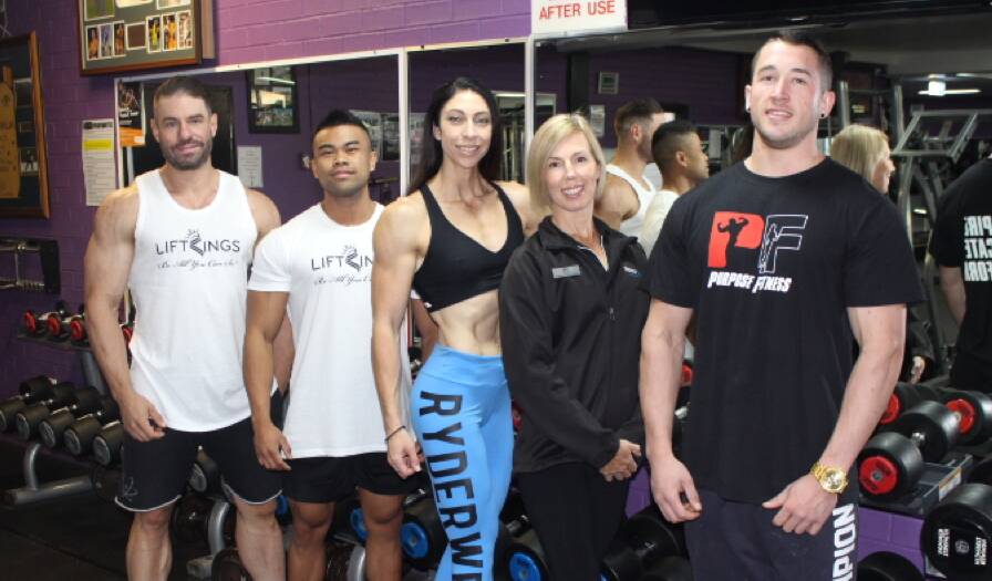 WORK FOR IT: Dubbo bodybuilders (from left) Dave Hughes, Rowel Tancio, Rose Black, Bec Stubbs and Jarrod Miller. Photo: CONTRIBUTED