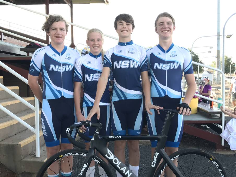 RISING STARS: Cyclists Kurt Eather, Haylee Fuller Danny Barber and Dylan Eather. Photo: CONTRIBUTED