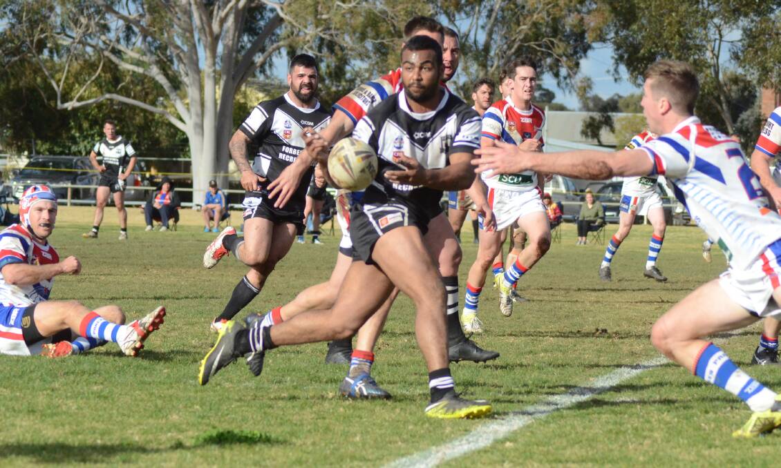 TALENT: Jesse Wighton scored a hat-trick for Forbes in last weekend's thrilling win over Parkes and versatile outside back will be key to his side's hopes when Dubbo CYMS head to Spooner Oval. Photo: FORBES ADVOCATE