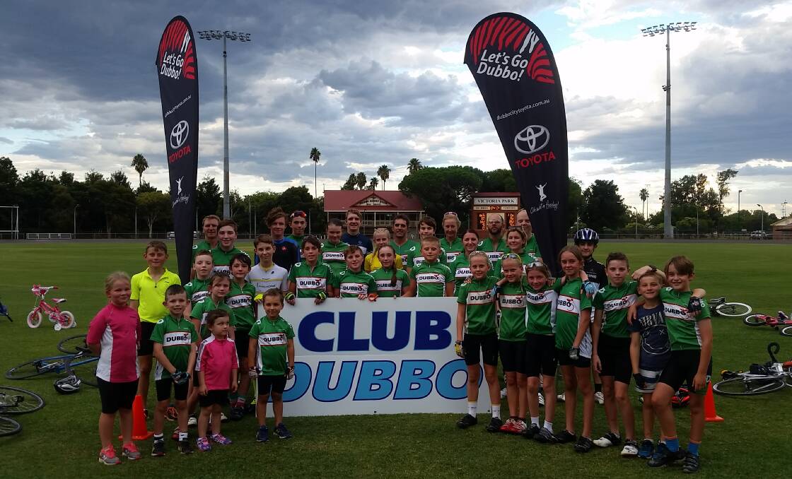READY TO GO: The Dubbo Cycle Club together at No. 1 Oval in the build-up to this weekend's bumper Track Open. Photo: CONTRIBUTED