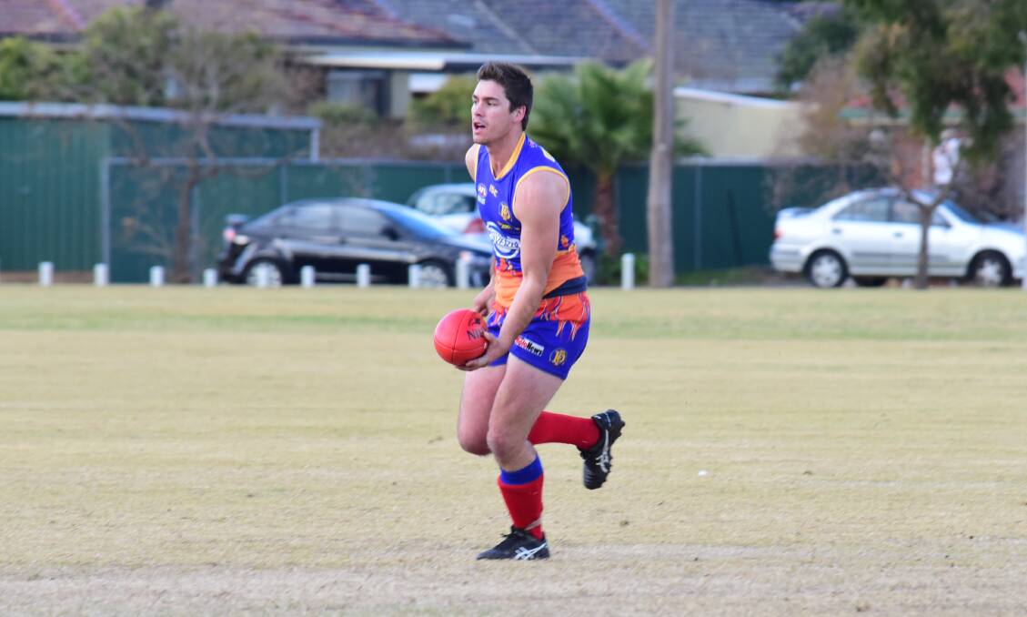CHIPPING IN: Hamish Pearce kicked a goal and was part of a solid Dubbo Demons side which won big at Young on Saturday. Photo: PAIGE WILLIAMS
