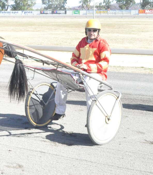 VICTORY: Dubbo trainer-driver Spiros Calligeros, pictured after a previous winner at Parkes, enjoyed success at the track again on Sunday afternoon with Desdon Murruffy. Photo: CONTRIBUTED