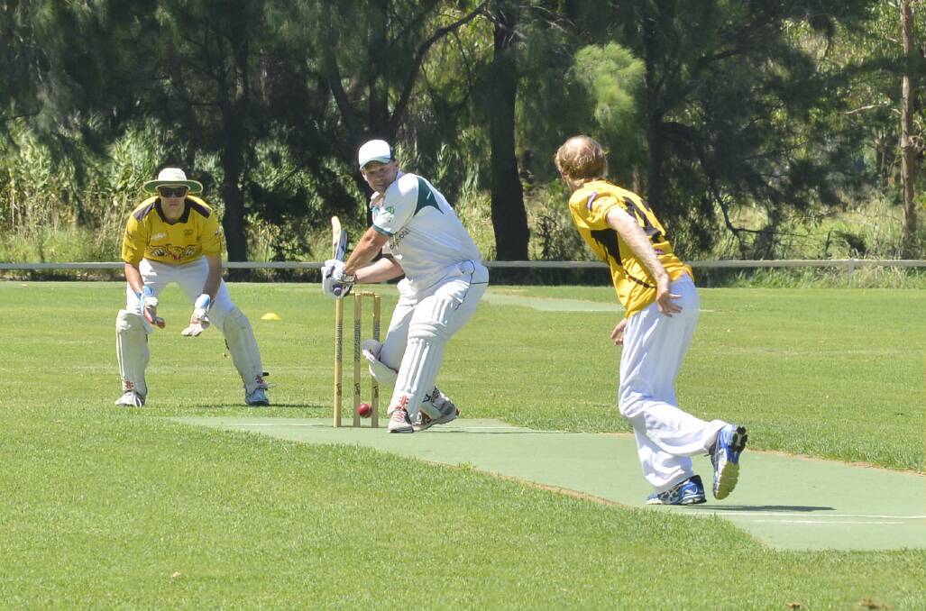 HITTING OUT: Ben Williams smashed a century for CYMS White on Saturday as the RSL-Kelly Cup leaders won again and reaffirmed their status as competition favourites. Photo: PAIGE WILLIAMS