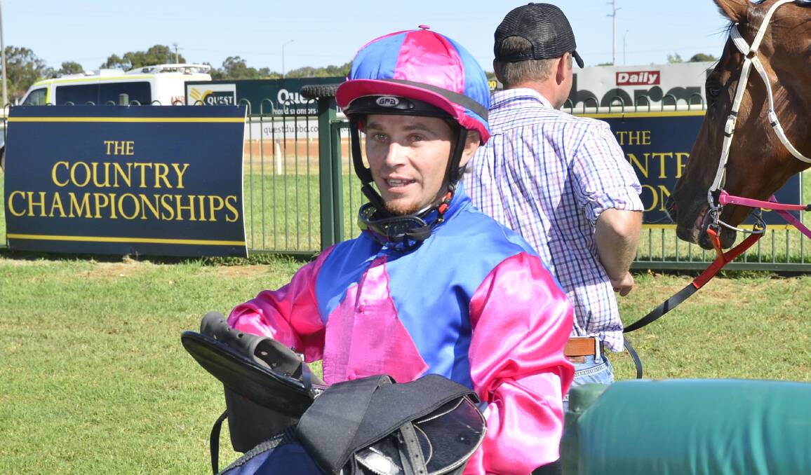 HI-FIVE: Jake Pracey Holmes, pictured after a previous win at Dubbo, scored a stunning five wins at Louth on Saturday. Photo: BELINDA SOOLE