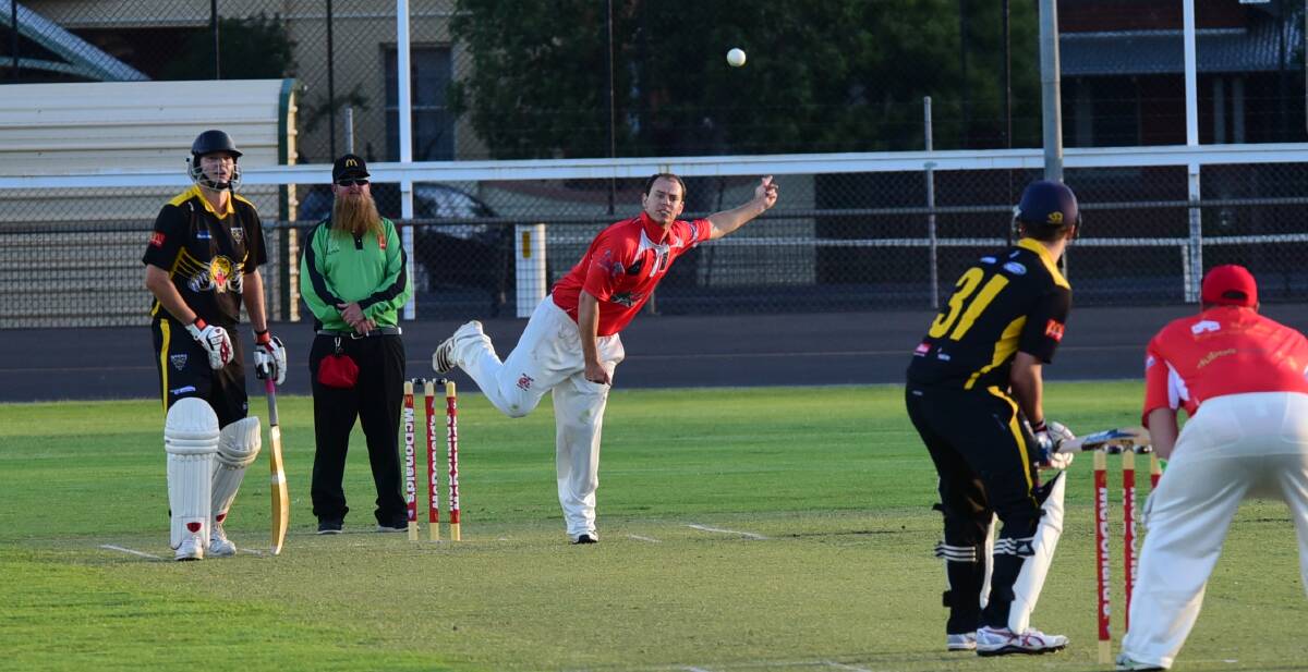 BEATEN BLASTERS: Nathan Jones took two wickets but also took some stick as the Bob Berry Blasters were defeated by the Christies Crackerjacks at No. 1 Oval on Friday night. Photo: BELINDA SOOLE