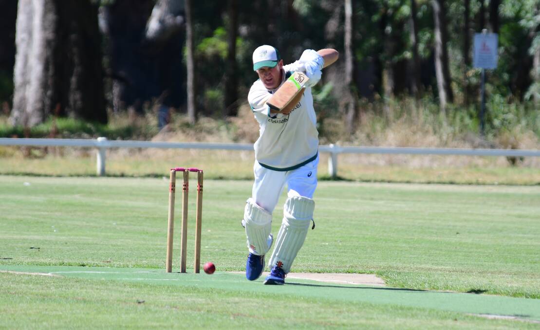 DRIVE: CYMS White captain Shawn Townsend scored a half century on Saturday but it wasn't enough as his side finished its season with a loss. Photo: BELINDA SOOLE