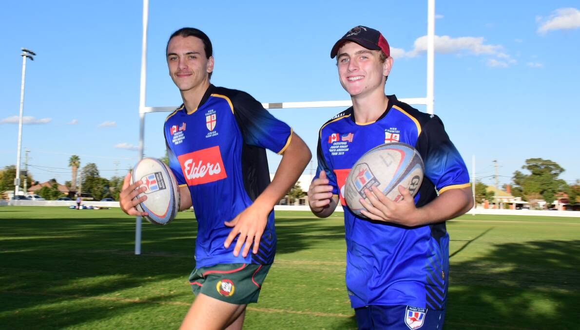 READY FOR TAKE-OFF: Jayden Blake (left) and Jack Bell head to North America with the NSW Country Cockatoos on Sunday. Photo: BELINDA SOOLE