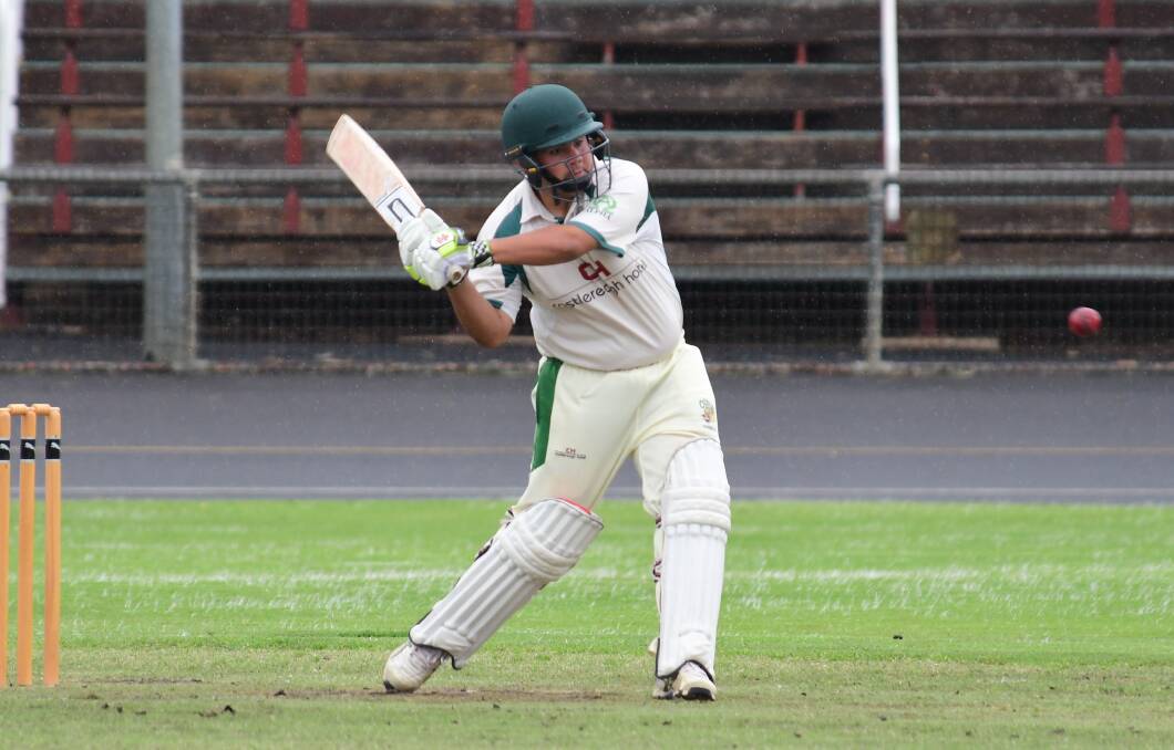 LOADING UP: CYMS' Connor Watts shapes to hit out during Saturday's RSL-Whitney Cup game which was called off midway through. Photo: BELINDA SOOLE