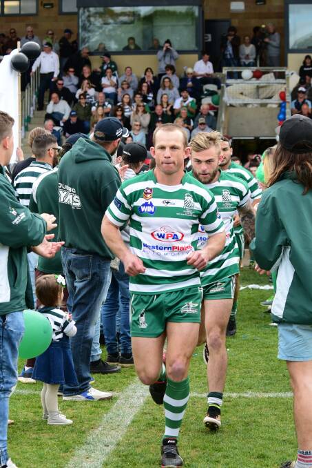 HOMETOWN: Luke Jenkins leads his CYMS side out in last season's decider at Caltex Park, a venue which is likely to host the event again this year. Photo: BELINDA SOOLE