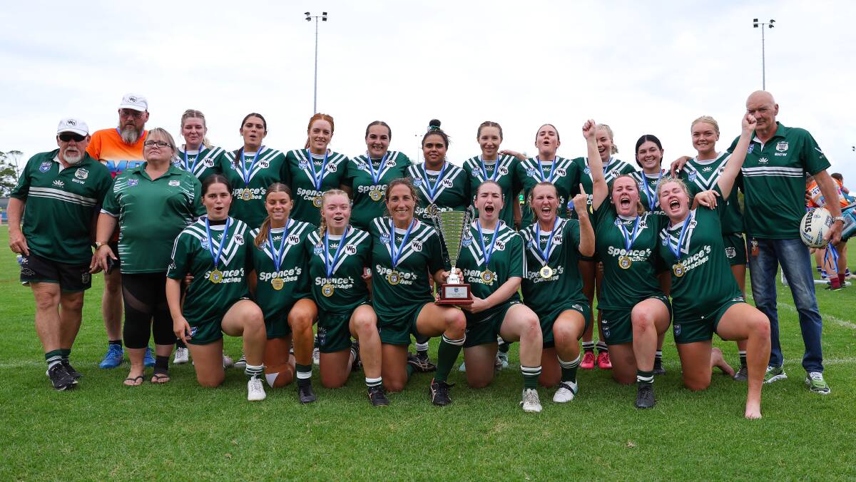 The Western Rams women celebrate their championships win. Picture by Bryden Sharp/NSWRL