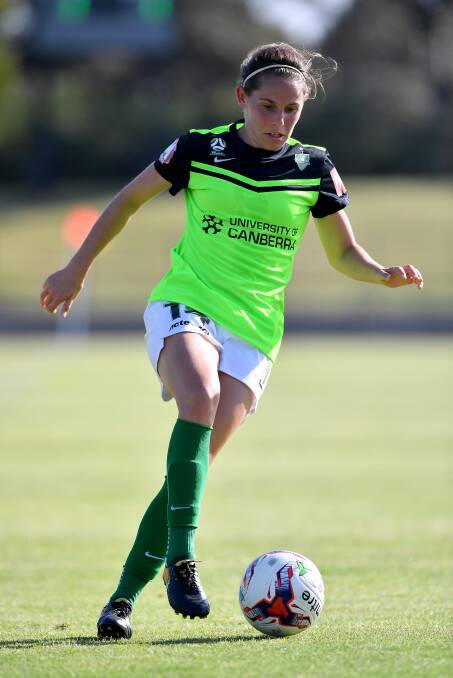 CENTURION: Dubbo product Ashleigh Sykes will make her 100th W-League appearance for Canberra United this weekend. Photo: AAP/ ANDY BROWNBILL