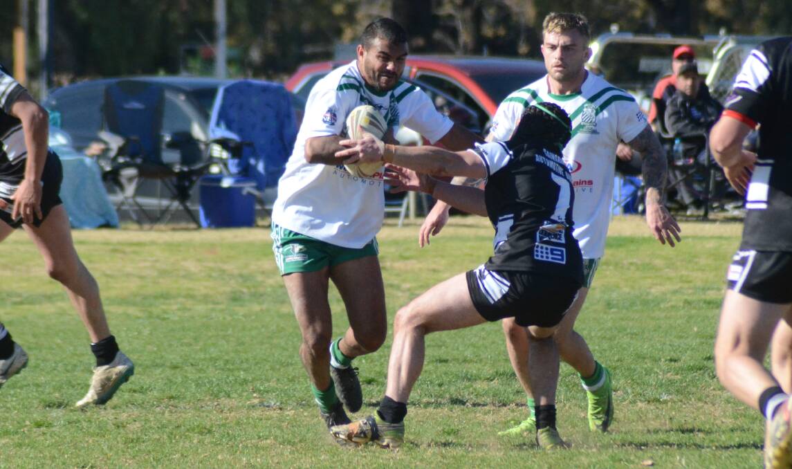 ELUSIVE: CYMS fullback Kieran Cubby-Shipp attempts to get past the Forbes defence on Sunday. Photo: RENEE POWELL