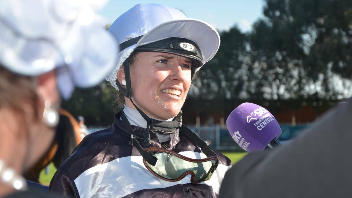 WINNER: Rachael Murray, pictured after a previous win, took out Sunday's Maiden Plate with Leon Davies' Scienta. Photo: MUSWELLBROOK CHRONICLE