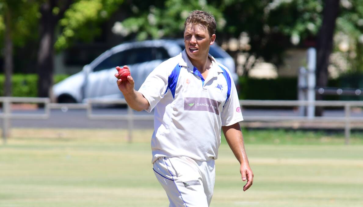 Keiran Brien claimed two wickets for Macquarie but could only manage 13 in his side's unsuccessful run chase. Photo: BELINDA SOOLE