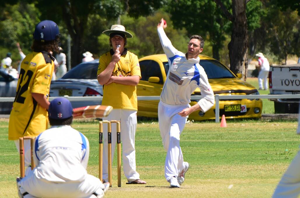 PUNISHED: Mark Scullard was one of the few Macquarie White bowlers who avoided being belted all over the park by Billy Murray during Saturday's RSL-Kelly Cup clash at John McGrath 2. Photo: PAIGE WILLIAMS