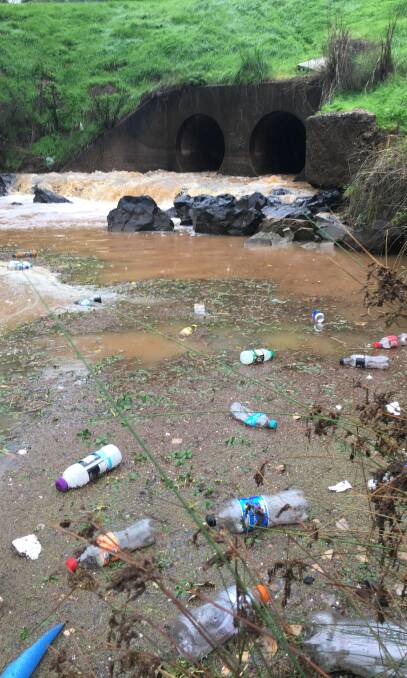 The horror: Council has identified four pollution hot spots on the Macquarie River, including the West Dubbo outfall, pictured here during a rain event. Photo: CONTRIBUTED