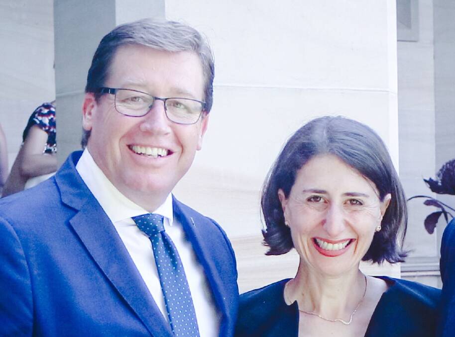 Troy Grant with premier Gladys Berejiklian who will spend the day in Dubbo meeting with locals, small business operators and meeting with representatives from councils across the region in early June.
