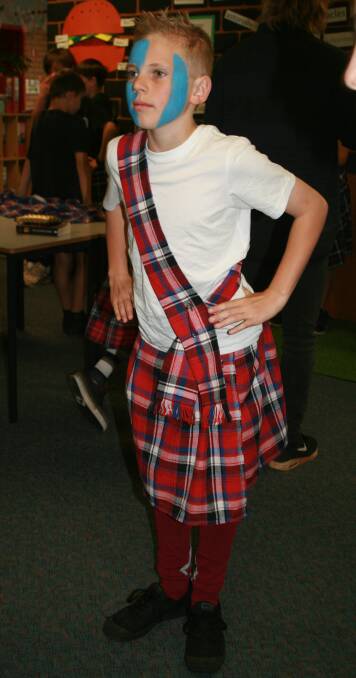 Orana Heights: Logan Windsor (William Wallace) getting ready for his Scottish speech.
