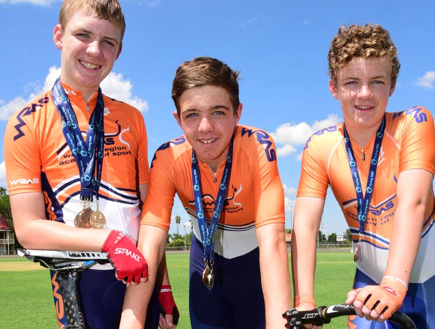 Fine form: Dubbo Cycle Club's Kurt Eather (right), pictured with Dylan Eather and Luke Ensor. ﻿Photo: BELINDA SOOLE