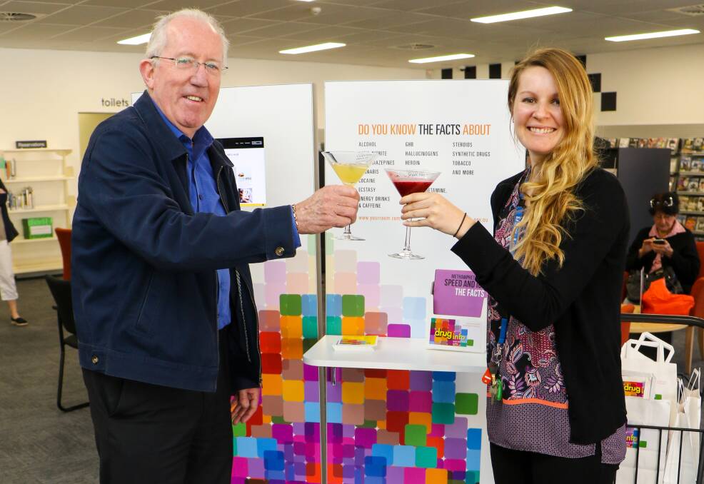 Dubbo Regional Council’s administrator, Michael Kneipp, enjoying a mocktail with Macquarie Regional Library’s local studies officer Simone Taylor. Photo: CONTRIBUTED
