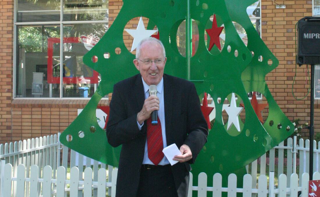 Festive Season: Council administrator Michael Kneipp unveiled the community Christmas tree at Wellington last week.