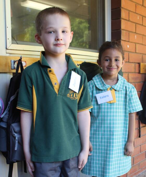 First day: Justin Quarman and Kalara Carney ready for ‘big’ school.