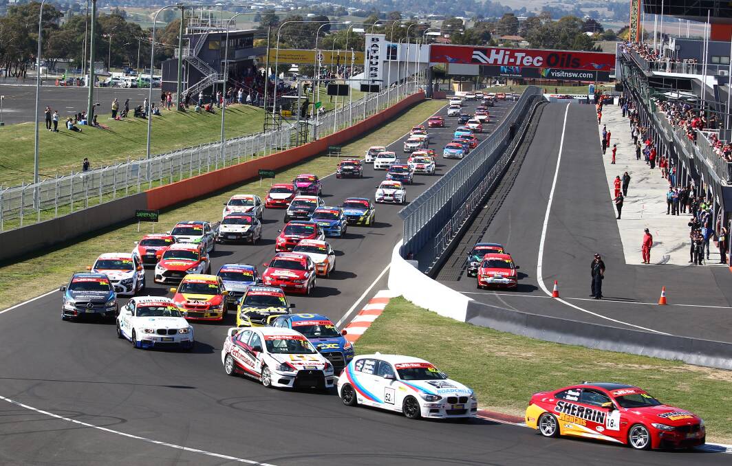 RECORD-BREAKER: The largest ever field for an endurance event at Mount Panorama was recorded at Sunday's Bathurst 6 Hour when 64 cars started the race. Photo: PHIL BLATCH