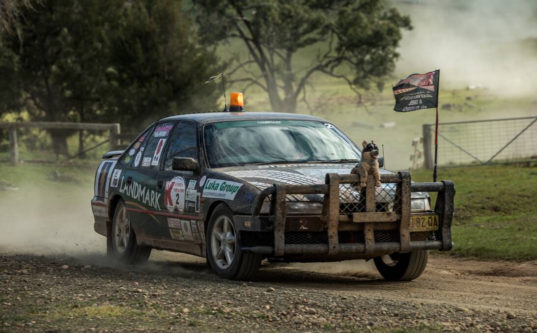 Heavily involved: The Holden Commodore of Ed and Gus Thompson has become a regular sight in the Kidney Kar Rally. Photo: KIDNEY HEALTH AUSTRALIA