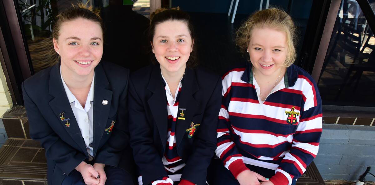 Counting down: Jess Hyland, Sarah Lyndon and Ally Dixon are eager to get their HSC exams finished. Photo: PAIGE WILLIAMS