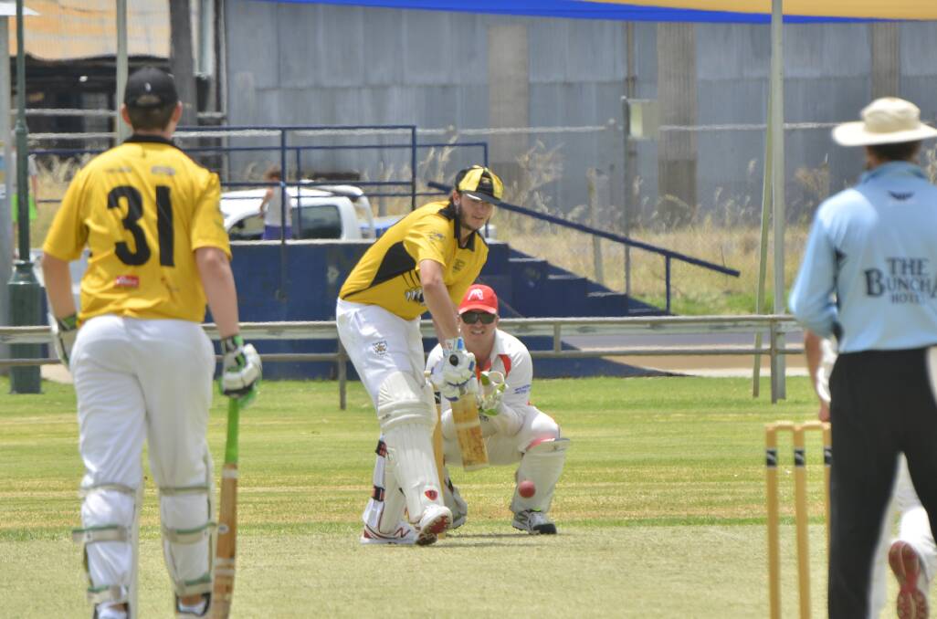 Gutsy show: Mat Skinner tried to keep Newtown in the contest but their total of 176 wasn't good enough to stop RSL-Colts reaching the target with five wickets in hand. Photo: BELINDA SOOLE
