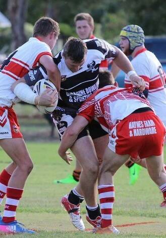 Steaming ahead: Lewis Varty in action for Baradine against Coolah. Photo: CONTRIBUTED