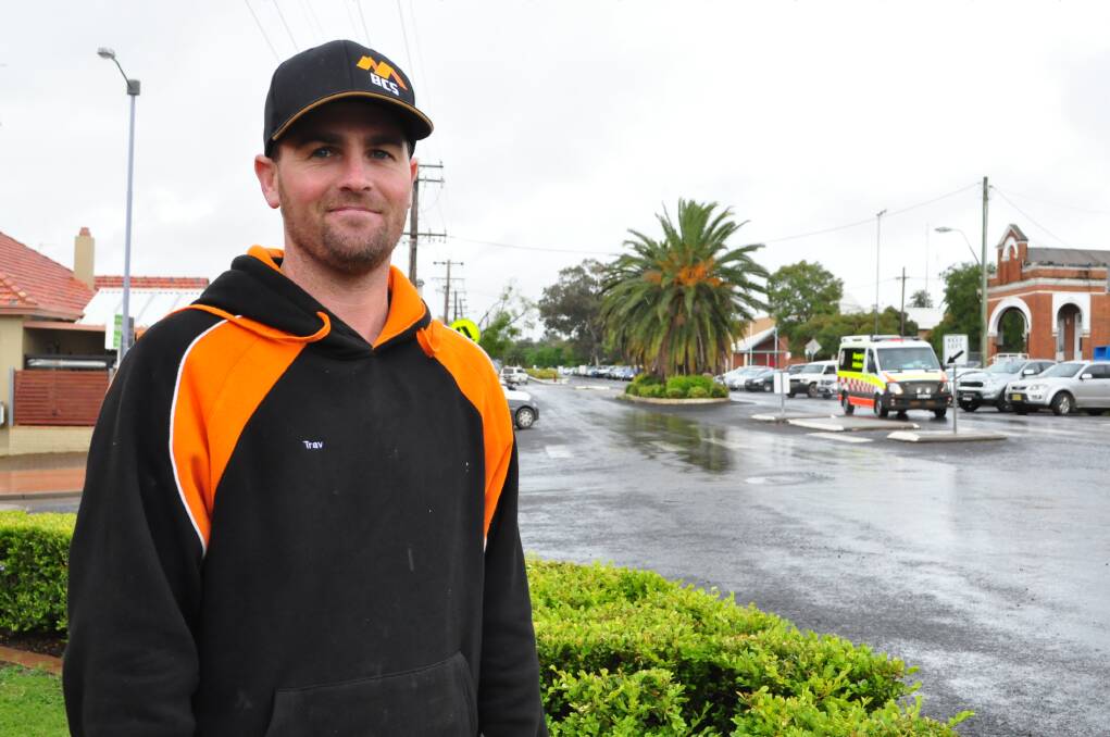 Modest hero: Travis Boland was back in Parkes on Monday just two days after he pulled a father and son from their burning vehicle. Photo: CHRISTINE SPEELMAN