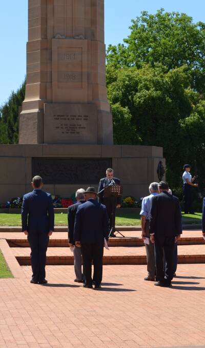 TRIBUTE: Paying respects at the Dubbo Cenotaph on Remembrance Day, November 11, 2016. Photo: FILE