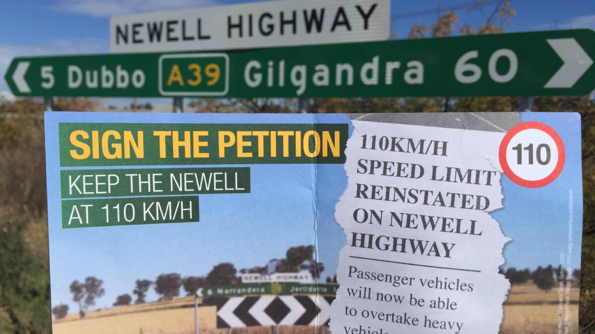 Former NSW Roads Minister Duncan Gay used a flier to urge Dubbo residents to sign a petition against the lowering of the speed limit on the Newell Highway. Photo: MARK GRIGGS