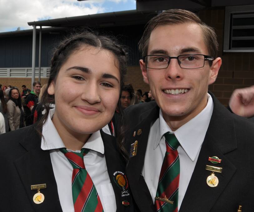 End of an era: Dubbo College year 12 students and 2016 vice-captains Rosa Williams and Nick Trappett. Photo: CONTRIBUTED