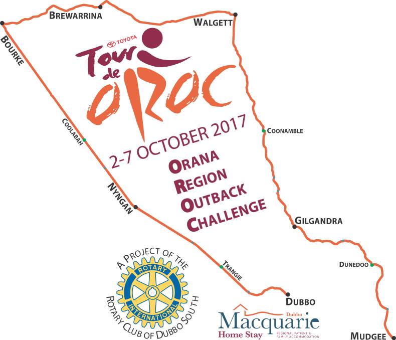 The 1000-kilometre route planned for the 2017 Tour de OROC.