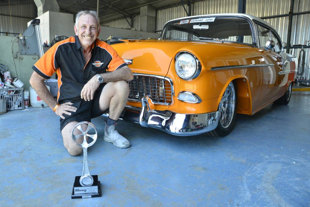 Bill Sharkey, seen here after his win at Summernats, picked up another trophy with a win at the Shannons Tamworth Motor Show.