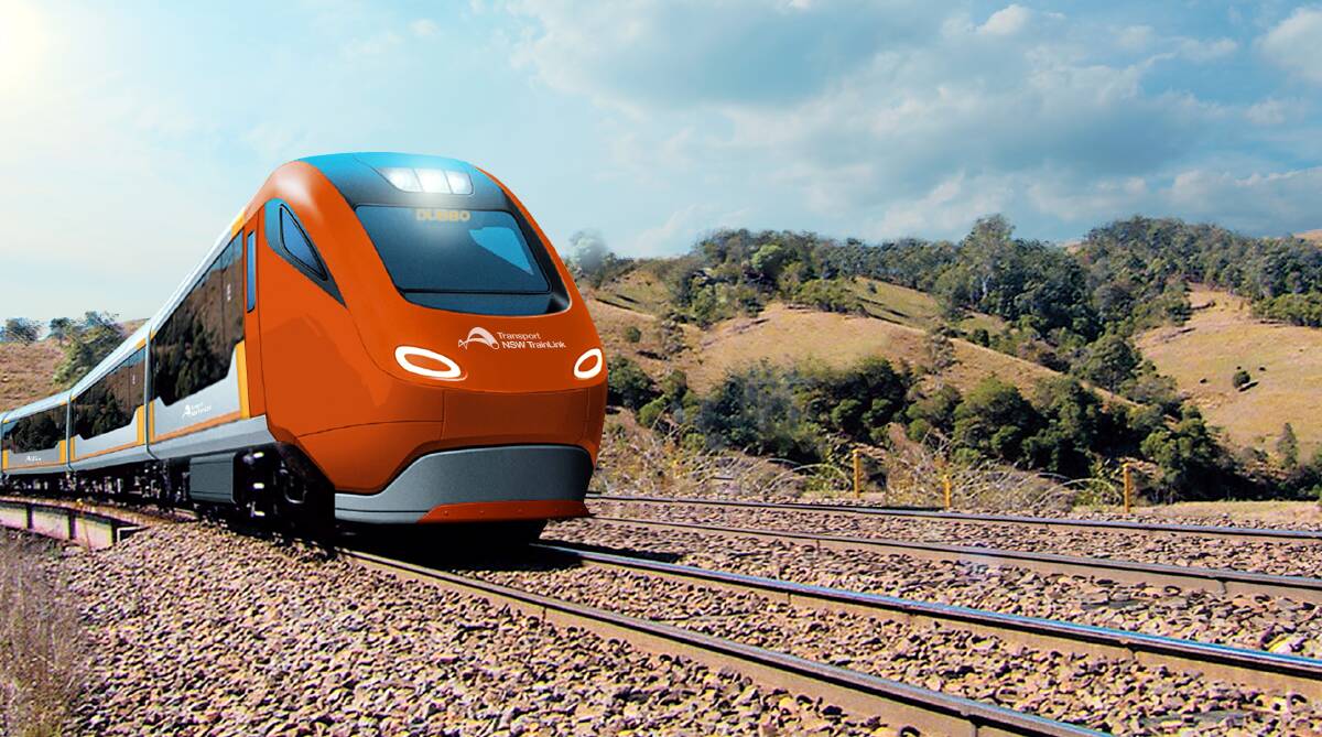 Arriving early: An artist's impression of what the new XPT passenger trains that will service lines including Dubbo will look like. Photo: CONTRIBUTED
