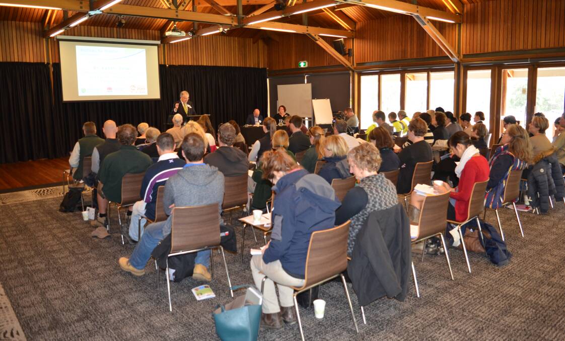 Engaged audience: A strong crowd turned out for the Hollows for Habitat forum at Taronga Western Plains Zoo on Thursday. Photo: Mark Rayner