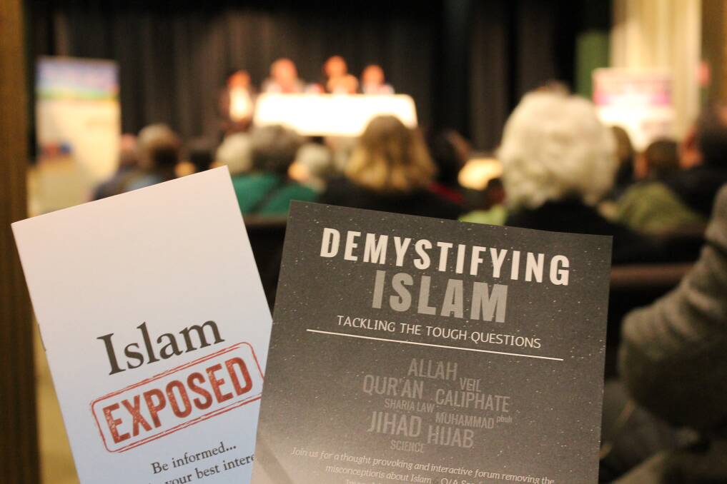 Leaflets distributed at the 'Demystifying Islam' Q&A in Mudgee on Friday.