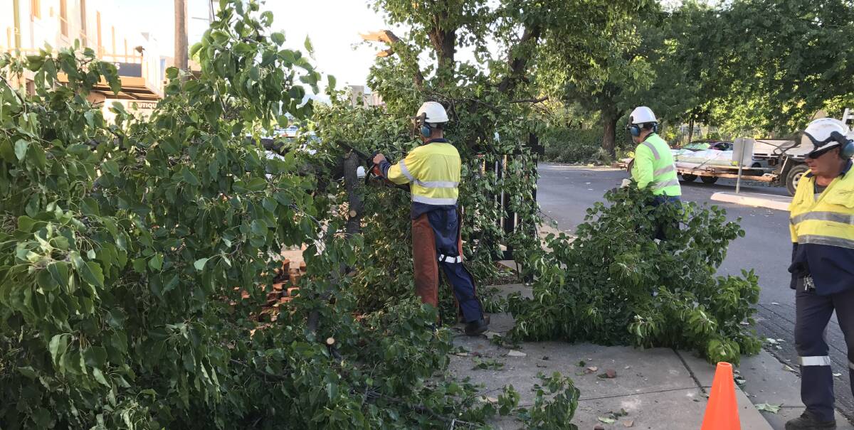 Crews working to clean up after Wednesday's storm.