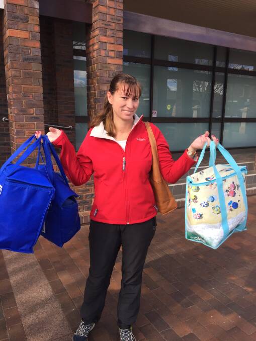 Juleen Warren with her shopping carried in her reusable bags. Photo: FAYE WHEELER