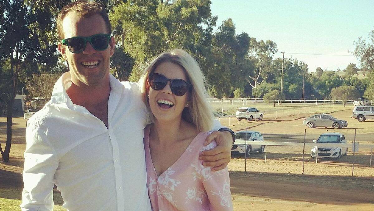 Resolve: Ryan Medley, pictured with wife Casey, is progressing well in a Sydney hospital after sustaining a serious spinal injury. Photo: FACEBOOK