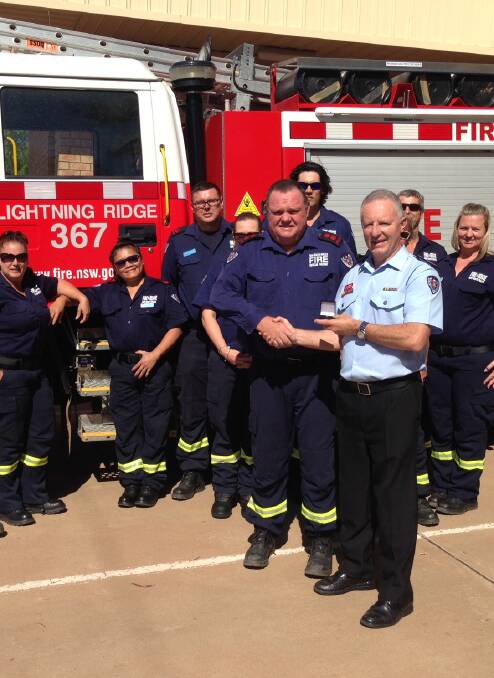 Commissioner Greg Mullins and the Lightning Ridge Fire Station crew.  