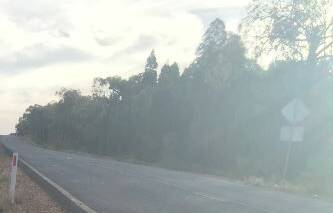 The Mendooran Road between Mendooran and Dubbo, near the find. 
