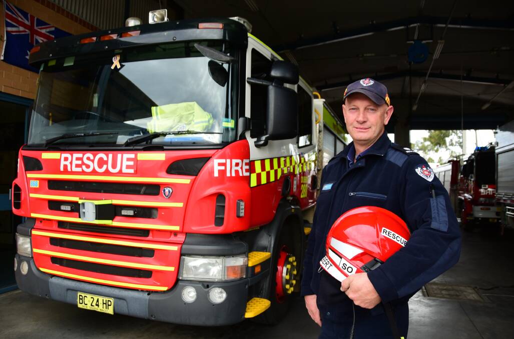 Hard work pays off: Leading Firefighter Stephen Gilbert at Dubbo Fire Station after receiving his promotion. Photo: BELINDA SOOLE