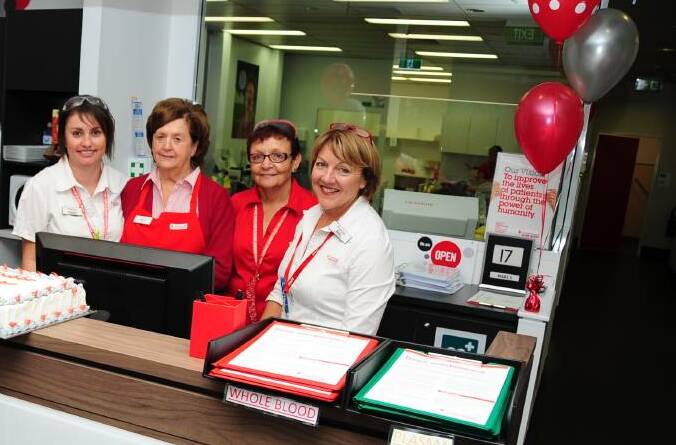 Dubbo Blood Donor Centre staff Suanne Tauton, Liz Lamble, Kay Poulter and Debbie Garden. File photo. 